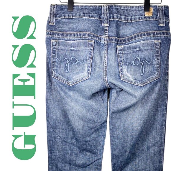 GUESS VINTAGE Y2K DAREDEVIL BOOTCUT FLARE JEANS LOW RISE, SIZE 27 - Picture 5 of 15